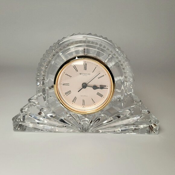 Waterford Other - Waterford Crystal Wharton Mantle Clock Light Gold Face 7.25" x 4.75" Ireland